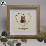 Personalized Happy Wedding Anniversary, Anniversary Pebble Art, Custom Pebble Art Gift, Mr & Mrs Pebble Art, Couple Pebble Art - Image 6