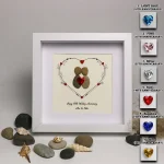 Personalized Happy Wedding Anniversary, Anniversary Pebble Art, Custom Pebble Art Gift, Mr & Mrs Pebble Art, Couple Pebble Art - Image 4