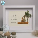 Personalized Gift for Best Dad From Children, Dad Gift, Father's Day Gifts, Dad Pebble Frame Art, Father Son Gift, Father Daughter Gift