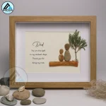 Personalized Gift for Best Dad From Children, Dad Gift, Father's Day Gifts, Dad Pebble Frame Art, Father Son Gift, Father Daughter Gift - Image 5