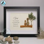 Personalized Gift for Best Dad From Children, Dad Gift, Father's Day Gifts, Dad Pebble Frame Art, Father Son Gift, Father Daughter Gift - Image 4