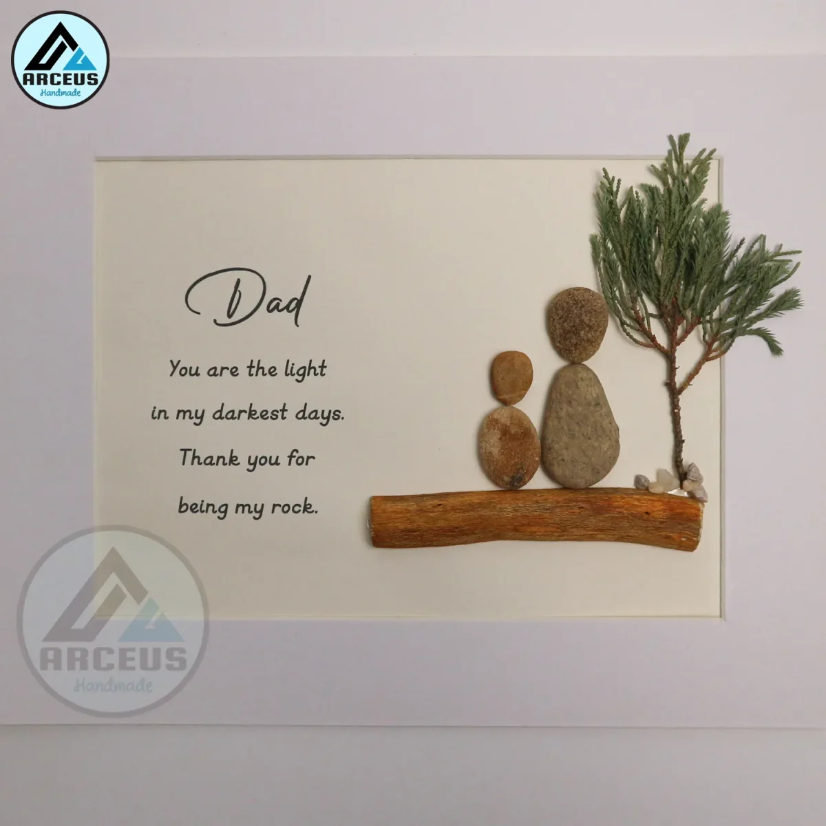 Personalized Gift for Best Dad From Children, Dad Gift, Father's Day Gifts, Dad Pebble Frame Art, Father Son Gift, Father Daughter Gift - Image 2