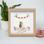 Personalized Couple Pebble Art, Wedding Gift for Couple, Anniversary Gift For Girlfriend / Wife / Husband, Pebble Painting, Pebble Art Gift - Image 2