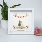 Personalized Couple Pebble Art, Wedding Gift for Couple, Anniversary Gift For Girlfriend / Wife / Husband, Pebble Painting, Pebble Art Gift