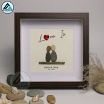Personalized Couple Pebble Art, Wedding Gift for Couple, Anniversary Gift For Girlfriend / Wife / Husband, Pebble Painting, Pebble Art Gift - Image 5
