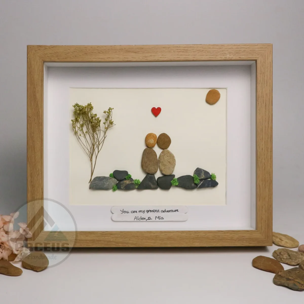 Personalized Couple Pebble Art, Wedding Gift for Couple, Anniversary Gift For Girlfriend / Wife / Husband, Pebble Painting, Pebble Art Gift - Image 6