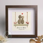 Personalized Couple Pebble Art, Wedding Anniversary Pebble Art, Pebble Art For Valentine Gifts, Gift for Couple, Wedding Keepsake Pebble Art - Image 5