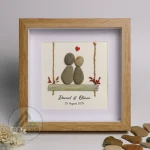 Personalized Couple Pebble Art, Wedding Anniversary Pebble Art, Pebble Art For Valentine Gifts, Gift for Couple, Wedding Keepsake Pebble Art - Image 4