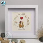 Personalized Couple Pebble Art, Wedding Gift for Couple, Anniversary Gift For Girlfriend / Wife / Husband, Pebble Painting, Pebble Art Gift