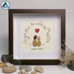 Personalized Couple Pebble Art, Wedding Gift for Couple, Anniversary Gift For Girlfriend / Wife / Husband, Pebble Painting, Pebble Art Gift - Image 6