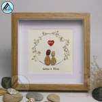 Personalized Couple Pebble Art, Wedding Gift for Couple, Anniversary Gift For Girlfriend / Wife / Husband, Pebble Painting, Pebble Art Gift - Image 5