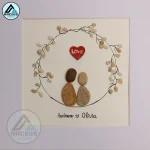Personalized Couple Pebble Art, Wedding Gift for Couple, Anniversary Gift For Girlfriend / Wife / Husband, Pebble Painting, Pebble Art Gift - Image 2