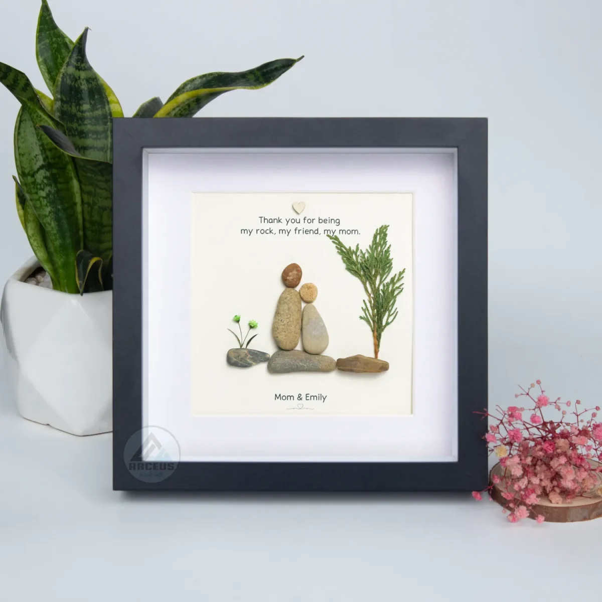 Personalized Gift For Mom, Mom Pebble Art, Gift For Mother Day, Mother's Day Gift, Mom Pebble Art, Pebble Art Gift For Mom From Daughter - Image 4