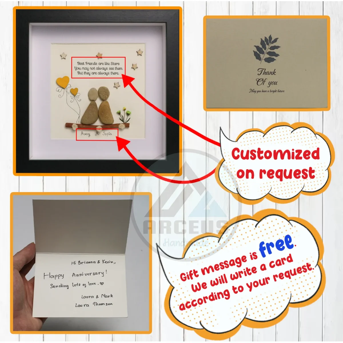 Personalized Best Friend Pebble Art, Birthday Gifts, Gifts For Best Friends, Friends Female, Best Friend Pebble Art, Pebble Art Gift - Image 3