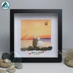 Personalized Couple Pebble Art, Wedding Gift for Couple, Anniversary Gift For Girlfriend / Wife / Husband, Pebble Painting, Pebble Art Gift - Image 6