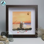 Personalized Couple Pebble Art, Wedding Gift for Couple, Anniversary Gift For Girlfriend / Wife / Husband, Pebble Painting, Pebble Art Gift - Image 5