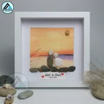 Personalized Couple Pebble Art, Wedding Gift for Couple, Anniversary Gift For Girlfriend / Wife / Husband, Pebble Painting, Pebble Art Gift