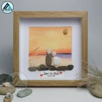 Personalized Couple Pebble Art, Wedding Gift for Couple, Anniversary Gift For Girlfriend / Wife / Husband, Pebble Painting, Pebble Art Gift - Image 4
