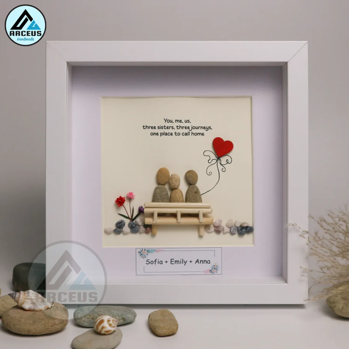 Personalized Sister Pebble Picture - Sister Pebble Pictures - Sister Gift - Birthday Gift For Sister - Personalized Gifts For Sisters - Image 1