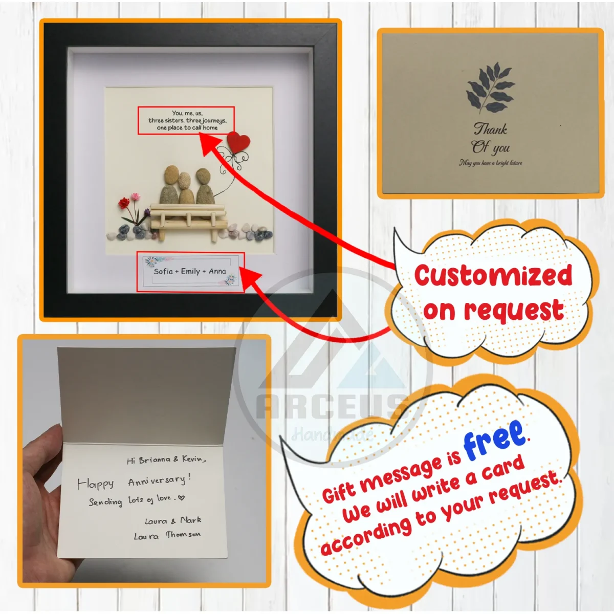 Personalized Sister Pebble Picture - Sister Pebble Pictures - Sister Gift - Birthday Gift For Sister - Personalized Gifts For Sisters - Image 3