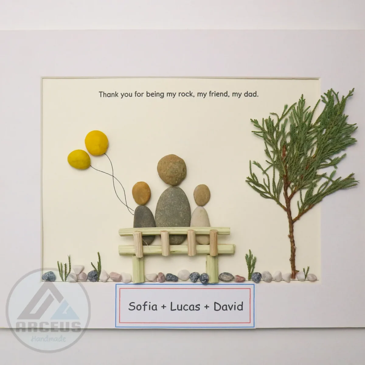 Personalized Father's Day Pebble Art, Unique Birthday Gift for Dad, Dad's Birthday Gift, Pebble Art for Dad, Father's Day Pebble Artwork - Image 2