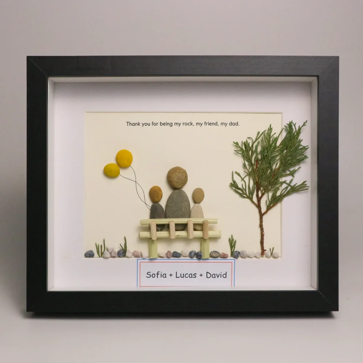 Personalized Father's Day Pebble Art, Unique Birthday Gift for Dad, Dad's Birthday Gift, Pebble Art for Dad, Father's Day Pebble Artwork - Image 5