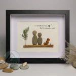Personalized Couple With Dog Pebble Art, Wedding Anniversary Pebble Art, Pebble Art For Valentine Gifts, Gift for Couple, Wedding Gifts - Image 6