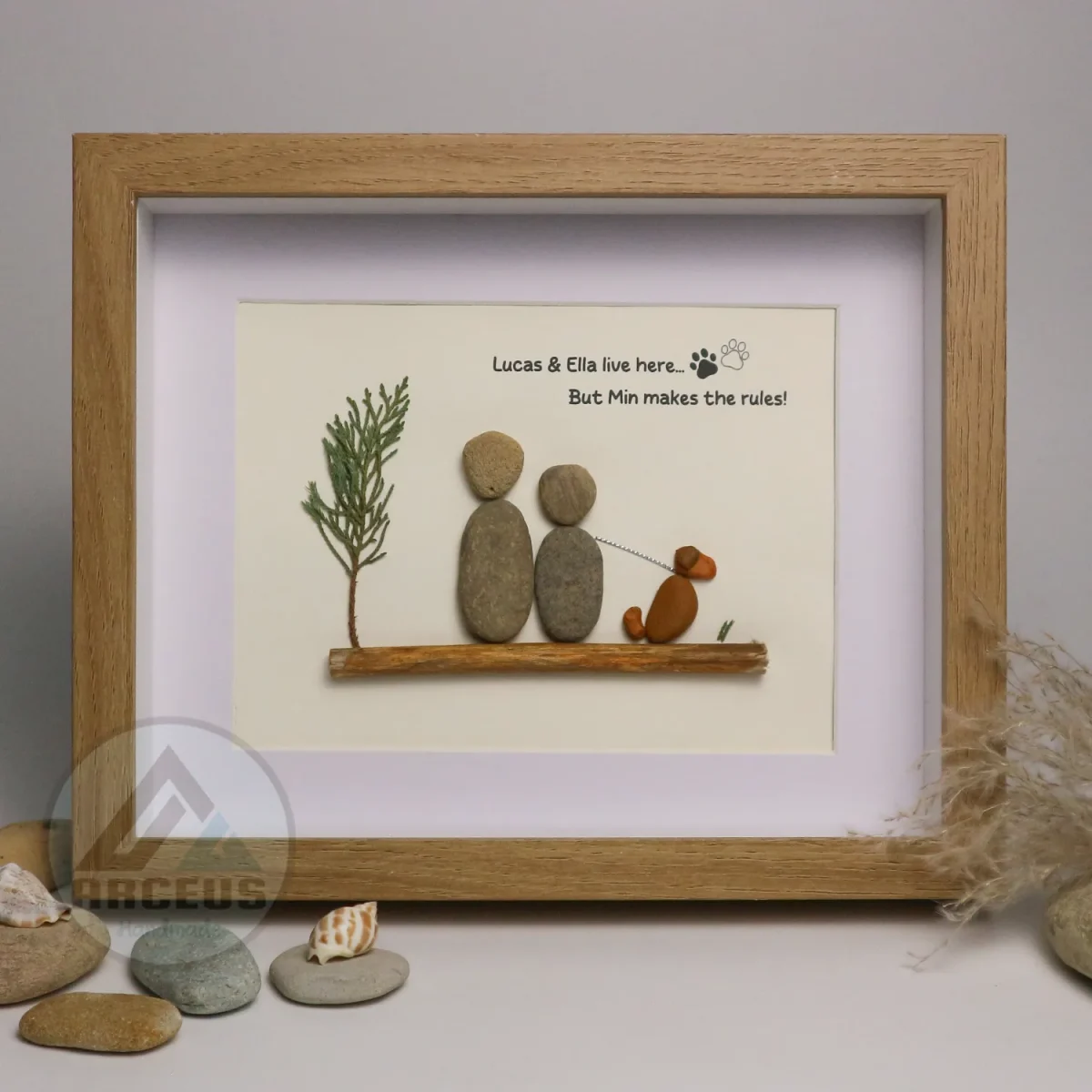 Personalized Couple With Dog Pebble Art, Wedding Anniversary Pebble Art, Pebble Art For Valentine Gifts, Gift for Couple, Wedding Gifts - Image 5