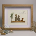 Personalized Couple With Dog Pebble Art, Wedding Anniversary Pebble Art, Pebble Art For Valentine Gifts, Gift for Couple, Wedding Gifts - Image 5