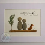 Personalized Couple With Dog Pebble Art, Wedding Anniversary Pebble Art, Pebble Art For Valentine Gifts, Gift for Couple, Wedding Gifts - Image 2