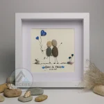 Personalised Sapphire Wedding Anniversary Pebble Picture - Framed Anniversary Pebble Art Gift - 50th Wedding Anniversary - Anniversary Gifts