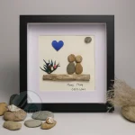 Personalized Wedding Anniversary Pebble Art, Couple Pebble Art, Anniversary Present for Him or Her, Pebble Art Gift, Pebble Painting - Image 5