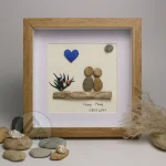 Personalized Wedding Anniversary Pebble Art, Couple Pebble Art, Anniversary Present for Him or Her, Pebble Art Gift, Pebble Painting - Image 4