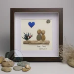 Personalized Wedding Anniversary Pebble Art, Couple Pebble Art, Anniversary Present for Him or Her, Pebble Art Gift, Pebble Painting - Image 2