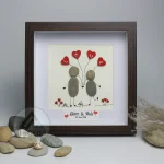 Personalized Wedding Anniversary Pebble Art, Couple Pebble Art, Anniversary Present for Him or Her, Pebble Art Gift, Pebble Painting - Image 5