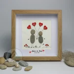 Personalized Wedding Anniversary Pebble Art, Couple Pebble Art, Anniversary Present for Him or Her, Pebble Art Gift, Pebble Painting - Image 4