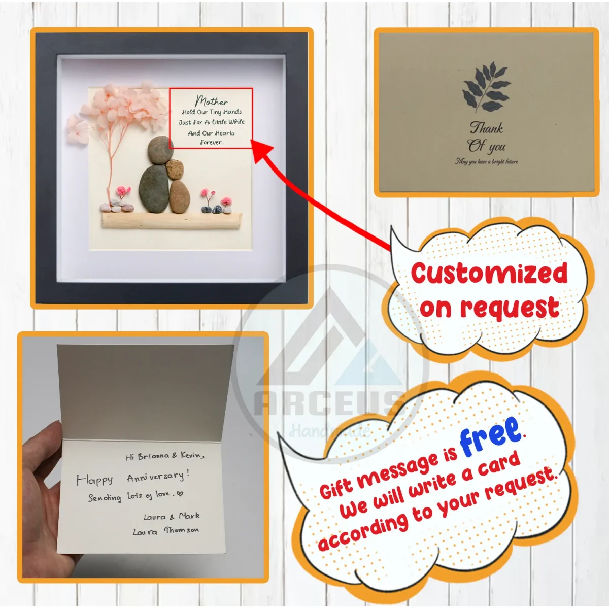 Personalized Mother's Day Gift, Mom Pebble Art, Gift For Mother Day, Mom Pebble Art, Pebble Art Gift For Mom From Daughter, Pebble Painting - Image 3