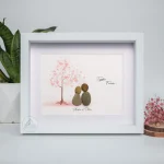 Personalized Couple Pebble Art, Wedding Gift for Couple, Anniversary Gift For Girlfriend / Wife / Husband, Pebble Painting, Pebble Art Gift