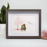 Personalized Couple Pebble Art, Wedding Gift for Couple, Anniversary Gift For Girlfriend / Wife / Husband, Pebble Painting, Pebble Art Gift - Image 4