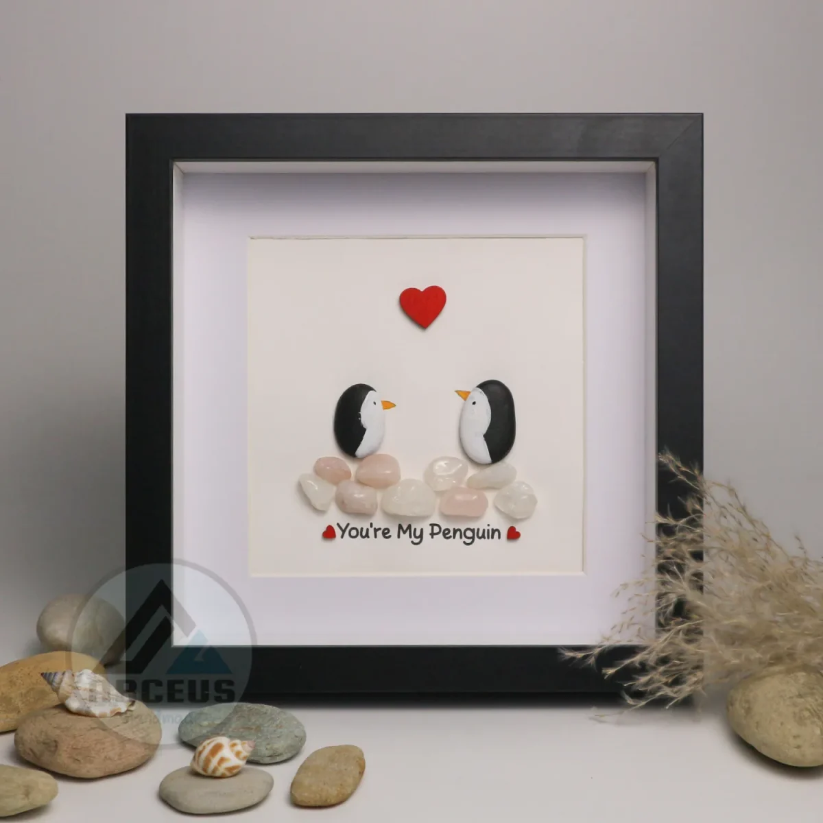 You Are My Penguin Gift, Penguin Love Pebble Art | Penguin Art For Boyfriend, Girlfriend, Husband, Wife Romantic Gift Unique - Image 5