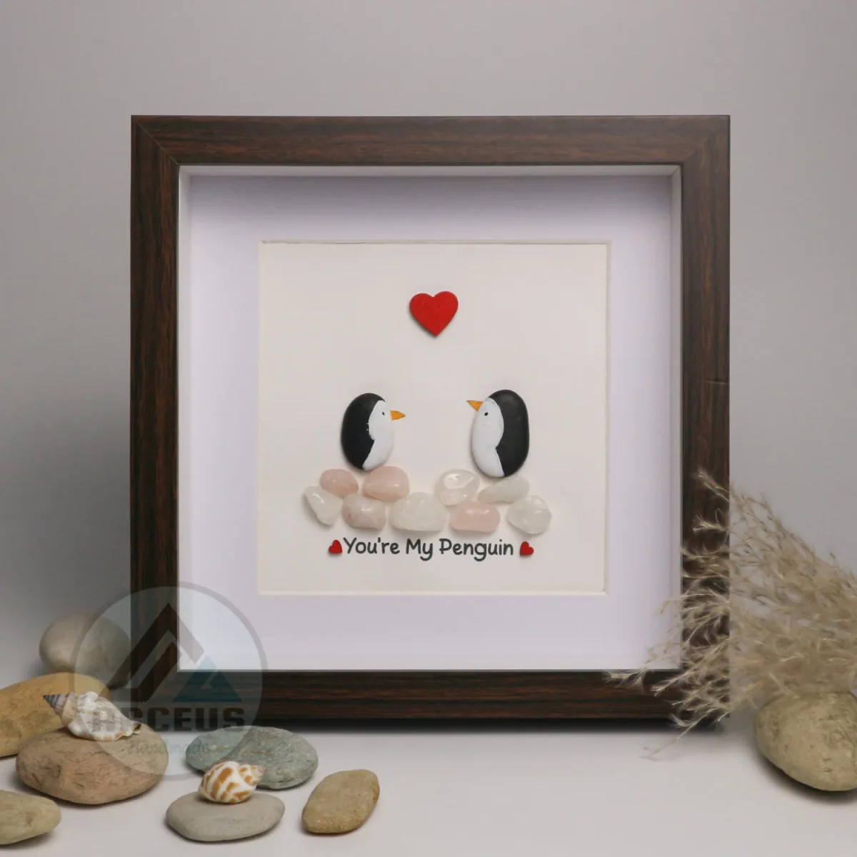 You Are My Penguin Gift, Penguin Love Pebble Art | Penguin Art For Boyfriend, Girlfriend, Husband, Wife Romantic Gift Unique - Image 4