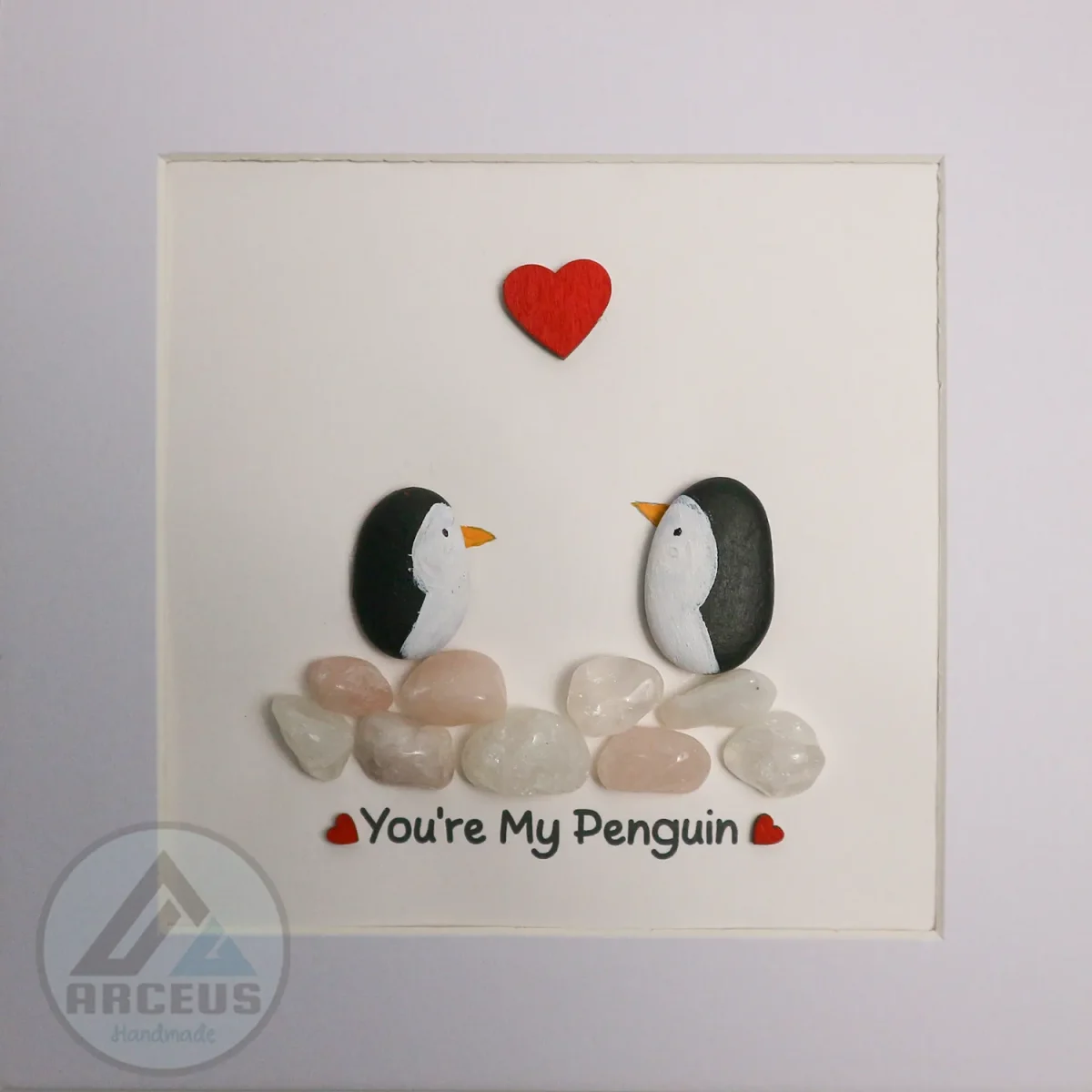 You Are My Penguin Gift, Penguin Love Pebble Art | Penguin Art For Boyfriend, Girlfriend, Husband, Wife Romantic Gift Unique - Image 2