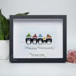 Personalized Penguin Family Pebble Art, Customized Pebble Art, Best Home Gifts, Pebble Art Gift, Pebble Art Family Love, Pebble Art - Image 5