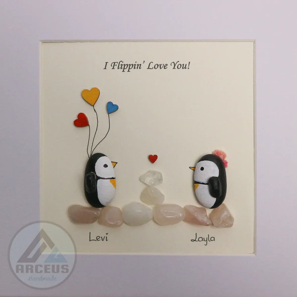 You Are My Penguin Gift, Penguin Love Pebble Art | Penguin Art For Boyfriend, Girlfriend, Husband, Wife Romantic Gift Unique - Image 2