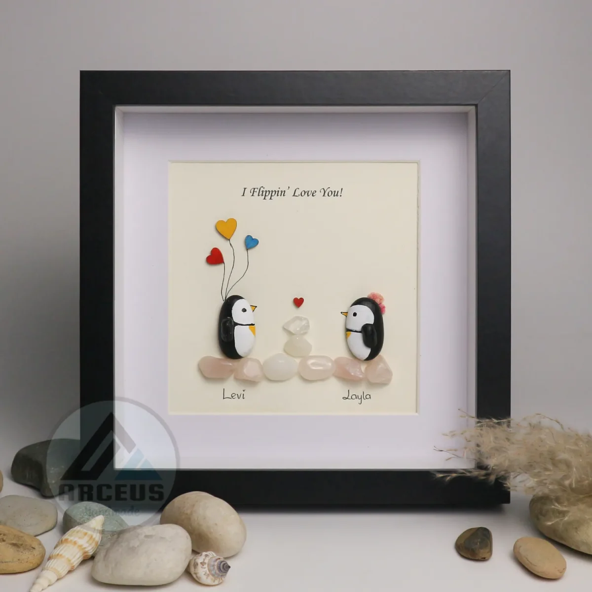 You Are My Penguin Gift, Penguin Love Pebble Art | Penguin Art For Boyfriend, Girlfriend, Husband, Wife Romantic Gift Unique - Image 6