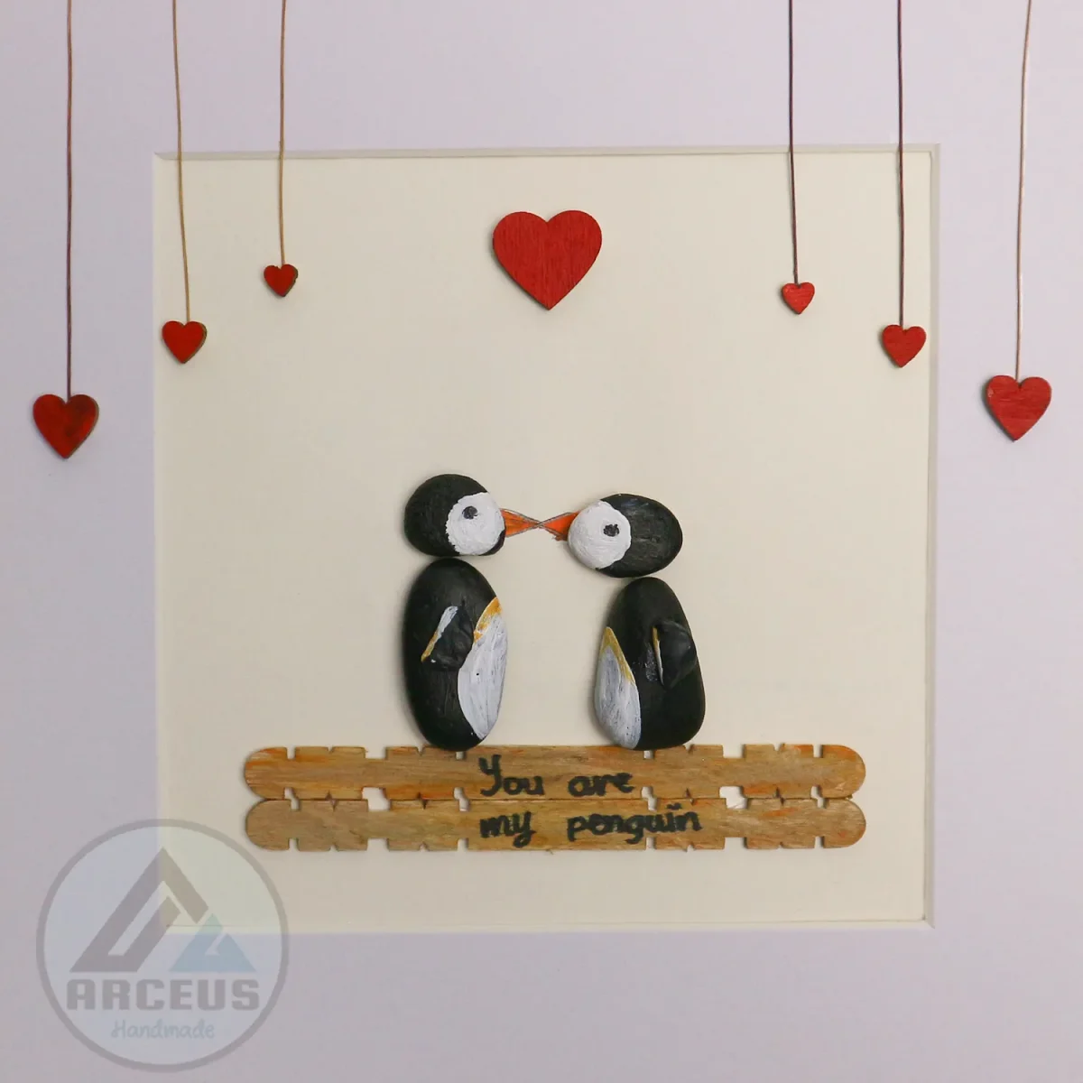 You Are My Penguin Gift, Penguin Love Pebble Art | Penguin Art For Boyfriend, Girlfriend, Husband, Wife Romantic Gift Unique - Image 2
