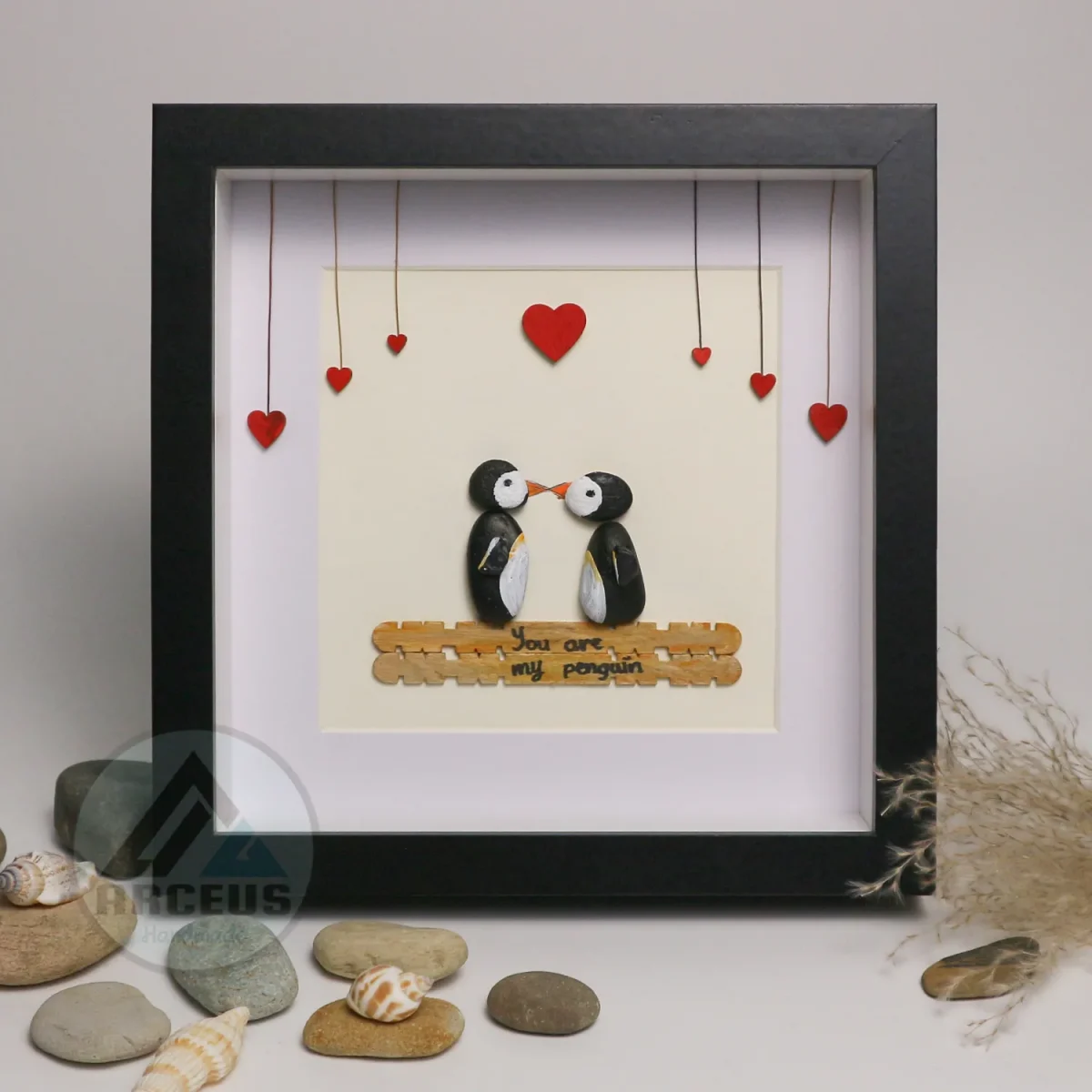 You Are My Penguin Gift, Penguin Love Pebble Art | Penguin Art For Boyfriend, Girlfriend, Husband, Wife Romantic Gift Unique - Image 6