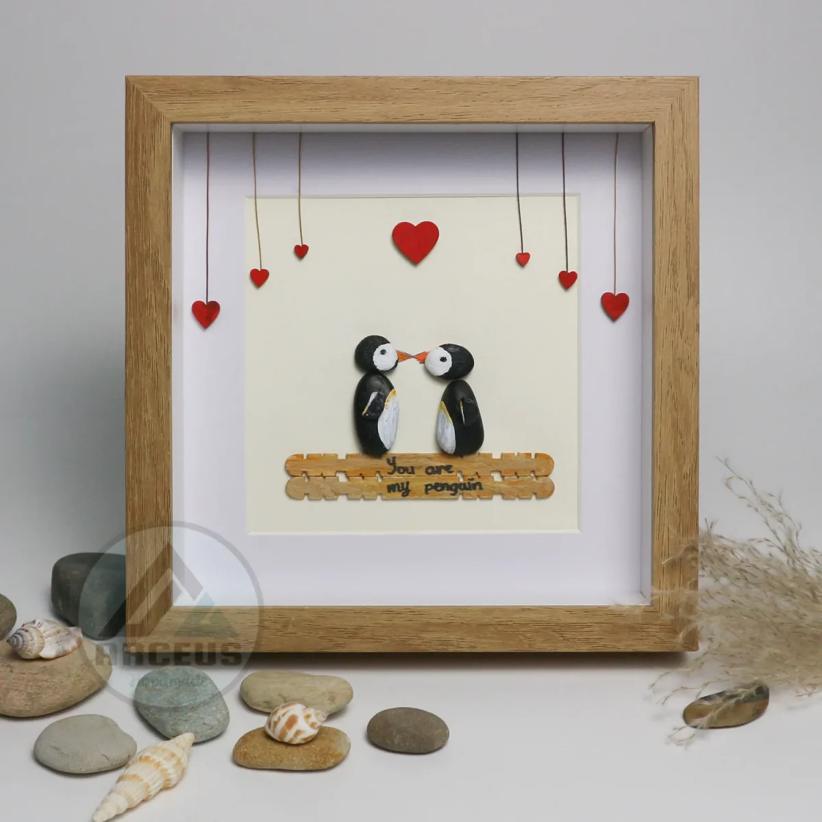 You Are My Penguin Gift, Penguin Love Pebble Art | Penguin Art For Boyfriend, Girlfriend, Husband, Wife Romantic Gift Unique - Image 5