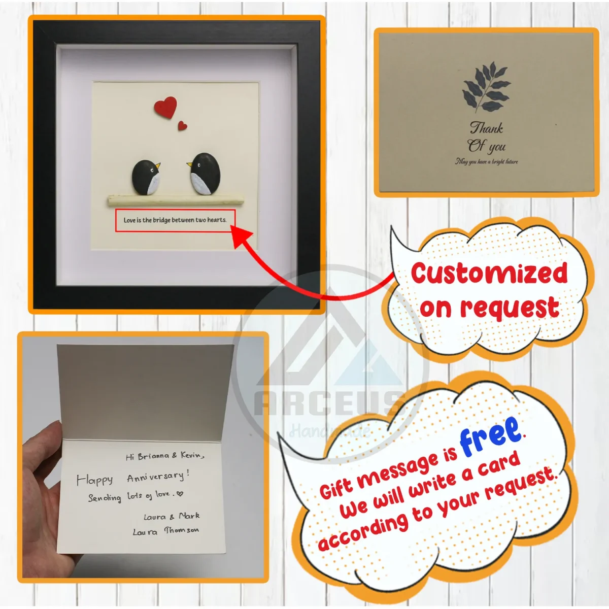 You Are My Penguin Gift, Penguin Love Pebble Art | Penguin Art For Boyfriend, Girlfriend, Husband, Wife Romantic Gift Unique - Image 3