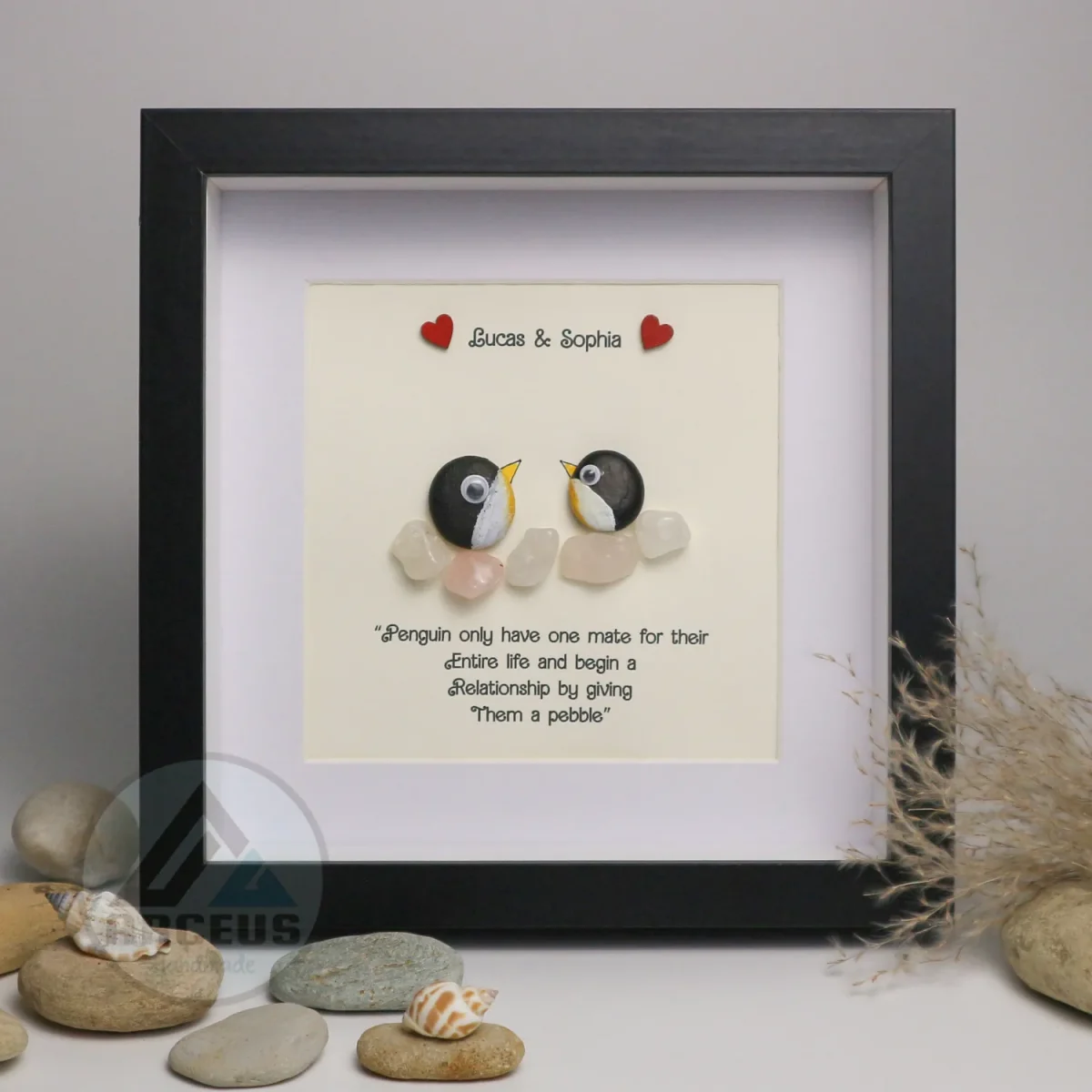 You Are My Penguin Gift, Penguin Love Pebble Art | Penguin Art For Boyfriend, Girlfriend, Husband, Wife Romantic Gift Unique - Image 4